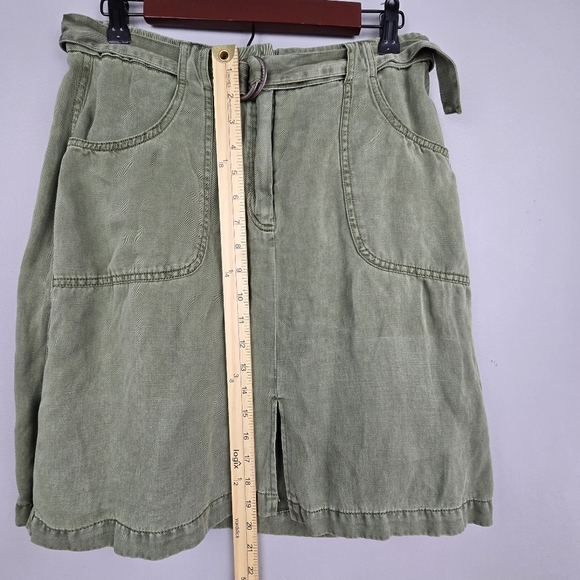 SANCTUARY Holly Linen Blend Skirt Knee Length Olive‎ Green Womens Size M Utility - Picture 11 of 11